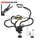 NEWACALOX Настольный зажим 3x увеличительное стекло с светодиодный лампой 5 шт. универсальная трубка PCB паяльные станции инструмент для ремонта