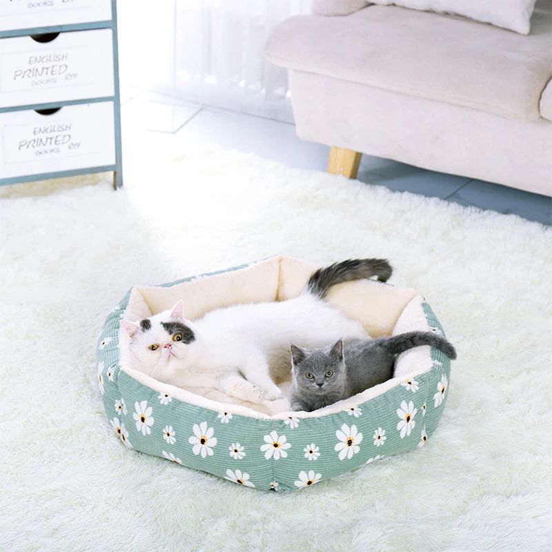 

Four seasons bed for cat basket cats products for pets comfy calming beds for small dogs cute chihuahua cooling mat accessories