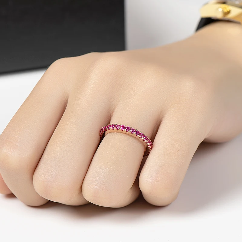 

AINUOSHI Full Eternity Rings 1.4mm Wedding Band 925 Sterling Silver Sona Simulated Diamond Engagement Rings for Women squillare