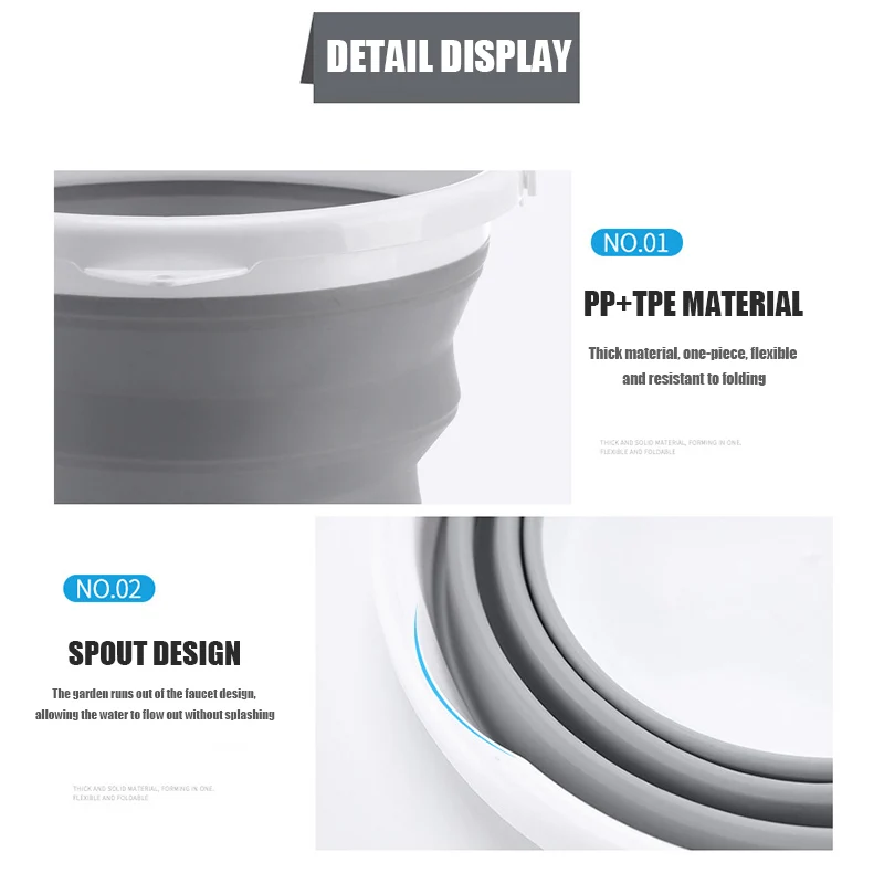 Складные силиконовые ведра легкий ковш большой емкости для отдыха на открытом