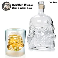 creative samurai glass wine bottle wine glass vodka whiskey liquor glass bar supplies skull holder glass wine set drink glass