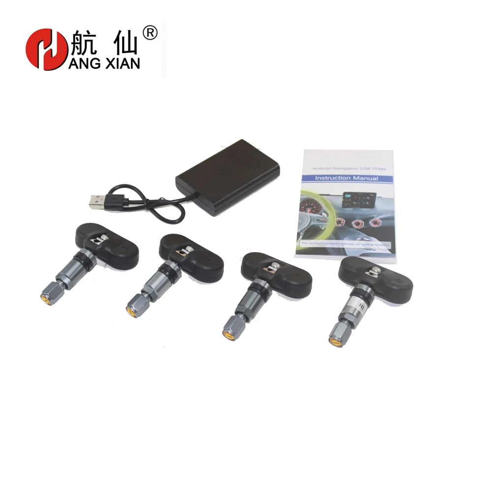 Автомобильная система контроля давления в шинах TPMS Android USB с 4 внутренними