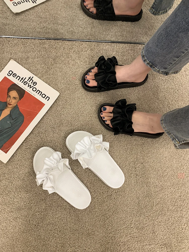 

Female Shoes Womens Slippers Outdoor Lady Luxury Slides 2021 Beach Girl Soft Summer Designer Flat Rome PU Basic Casual Fashion