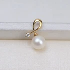 Горячая Акция натуральная из 18-ти кратного желтого золота кулон Настройки крепления основания выводы для отлова жемчужин жемчуга акойя качества Эдисон жемчуг агат, коралл, желто-зеленый