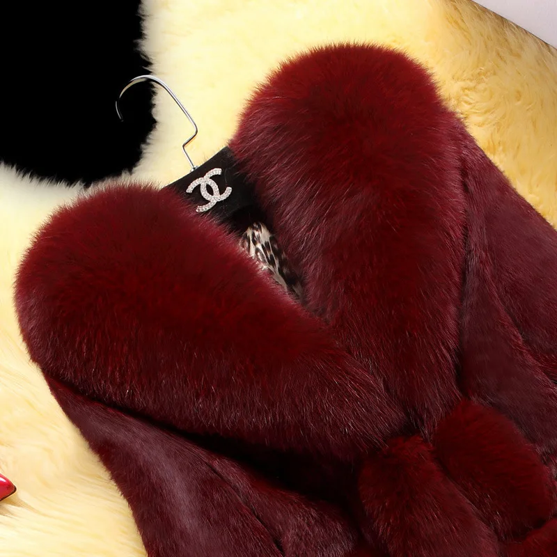 2019 Новая мода высокого класса кроличья шерсть леди имитация меха пальто Женская