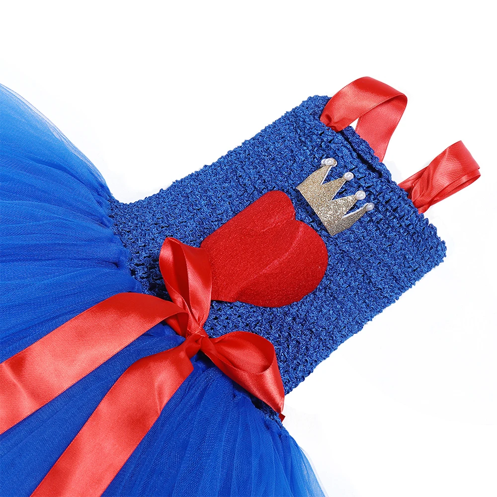 Royal Blue Girls Tutu Dress Villain Superhero Evie Cosplay Halloween Costume for Kids Girl Tulle Fancy Birthday Party Dresses | Детская