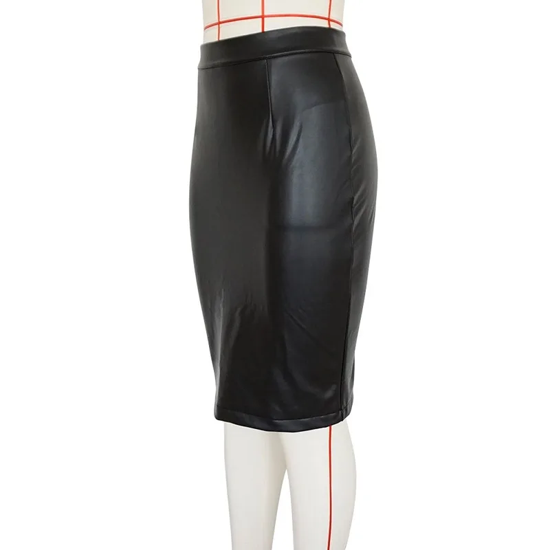 

2020 autumn and winter leather skirt slim skirts womens plus velvet PUskirt stitching short skirt
