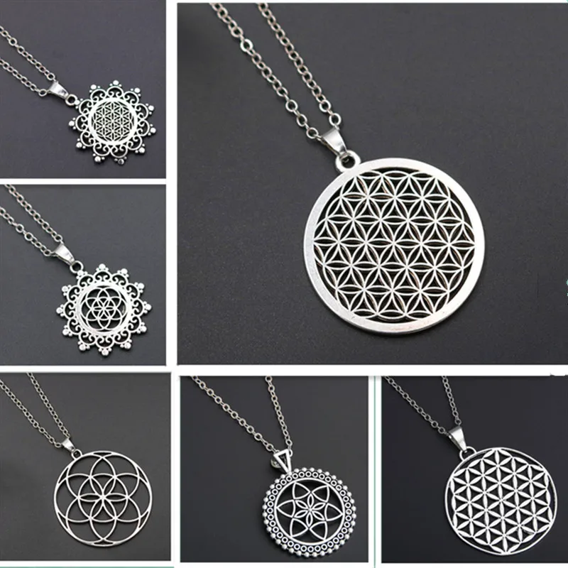 

Flower of Life Charms Mandala Charms Mercaba Life Spirit Digital Secret Charm Fashion Sports Yoga Charms DIY Metal Necklace 1pcs
