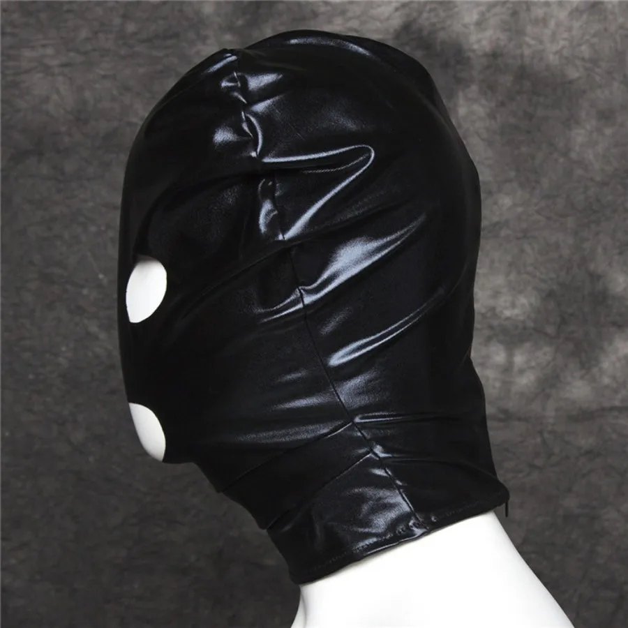 Легкая лакированная кожаная маска секс-товары с открытым ртом глаза 3