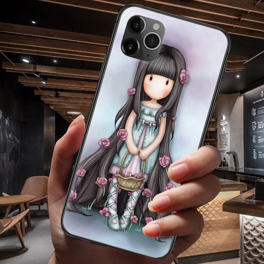 

Cartoon Girl Santoro Cute Gorjuss Phone Case For Iphone 4 4s 5 5S SE 5C 6 6S 7 8 Plus X XS XR 11 12 Mini Pro Max 2020 black