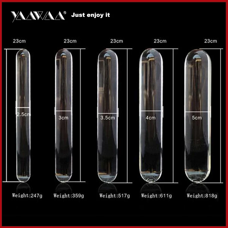 Анальный фаллоимитатор стеклянный Кристальный с двойной головкой 23 см