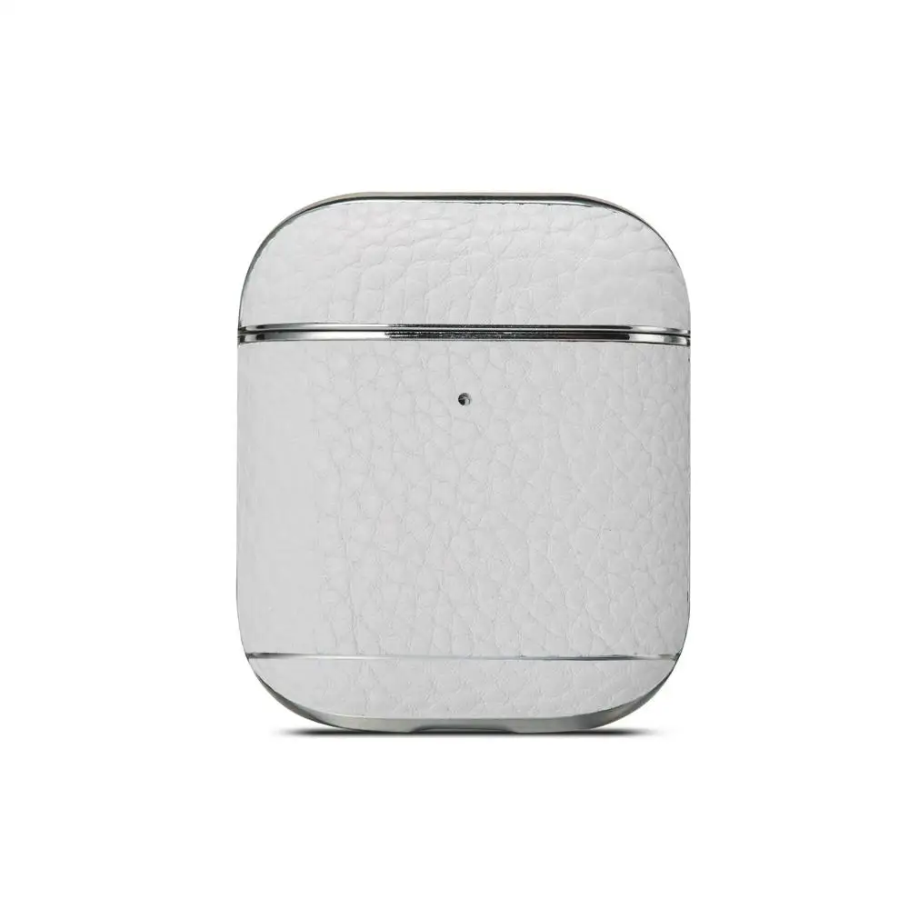 Чехол Airpods для коммерческих дел Чехол из натуральной кожи с покрытием для Apple Airpods 1/2 Зарядная коробка Anti-Fall Dust - Цвет: Белый