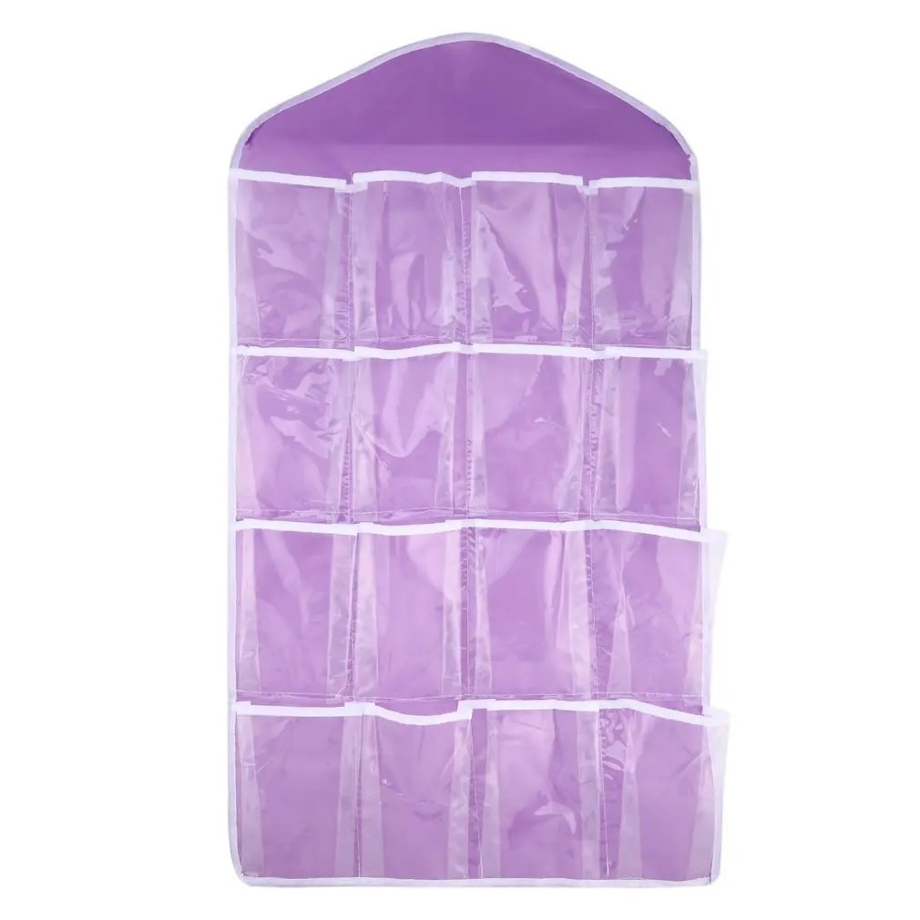 

16 Grids Foldable Wardrobe Hanging Bags Container Clothing Underwear Bras Socks Ties Hanger Shoes Storage Bag Drop Shipping