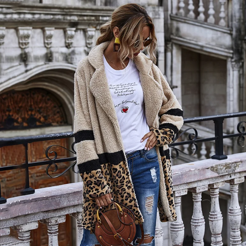 Women Winter Thicken Faux Jacket Fur Loose Casual Wool Coat New Fashion Vintage Plaid Woolen Outerwear Europe America Hot Plush | Женская