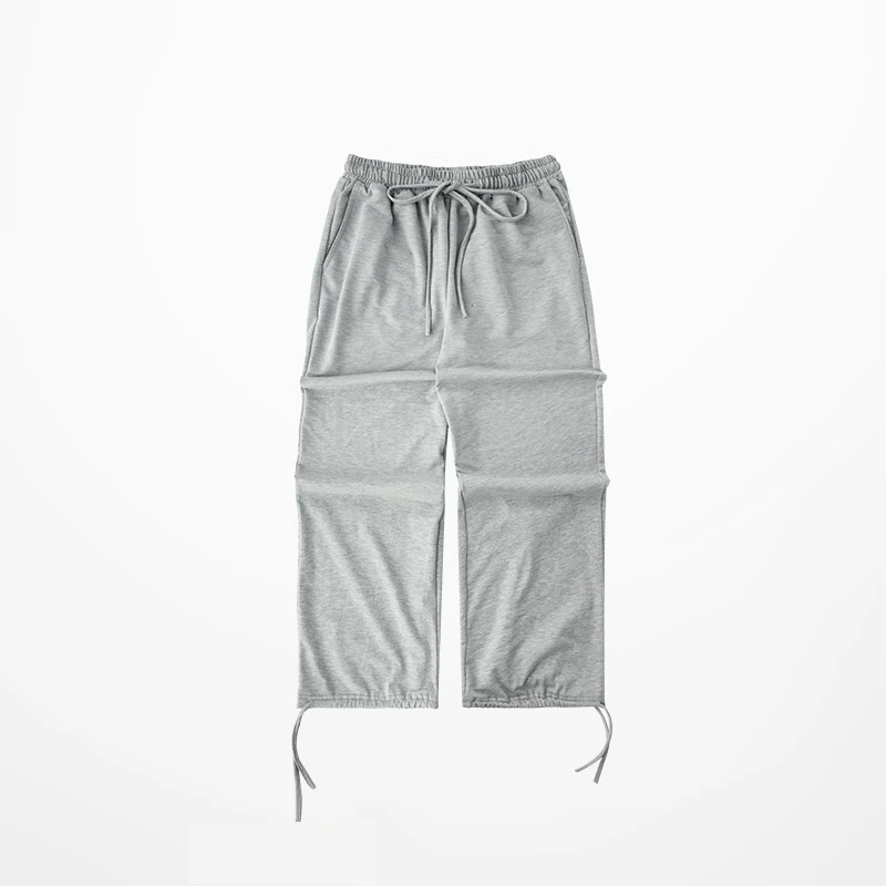 Брюки-шаровары унисекс на шнуровке серые и черные спортивные штаны в стиле