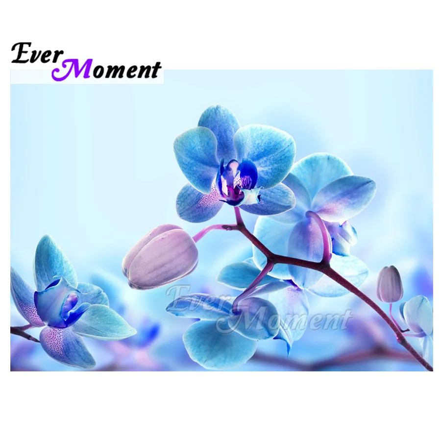 Алмазная живопись с голубыми цветами Ever Instant мозаика украшение для дома полная