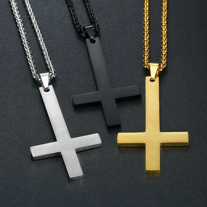 

Vintage Gothic Pendants Cross Necklace Cool Street Style Necklaces For Men Women Unusual Chain On the Neck Chains Punk Jewelry
