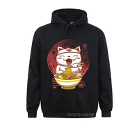neko ramen coat adult kawaii cartoon sweatshirt men graphic cat noodle lover cozy long sleeve hoodies pullover