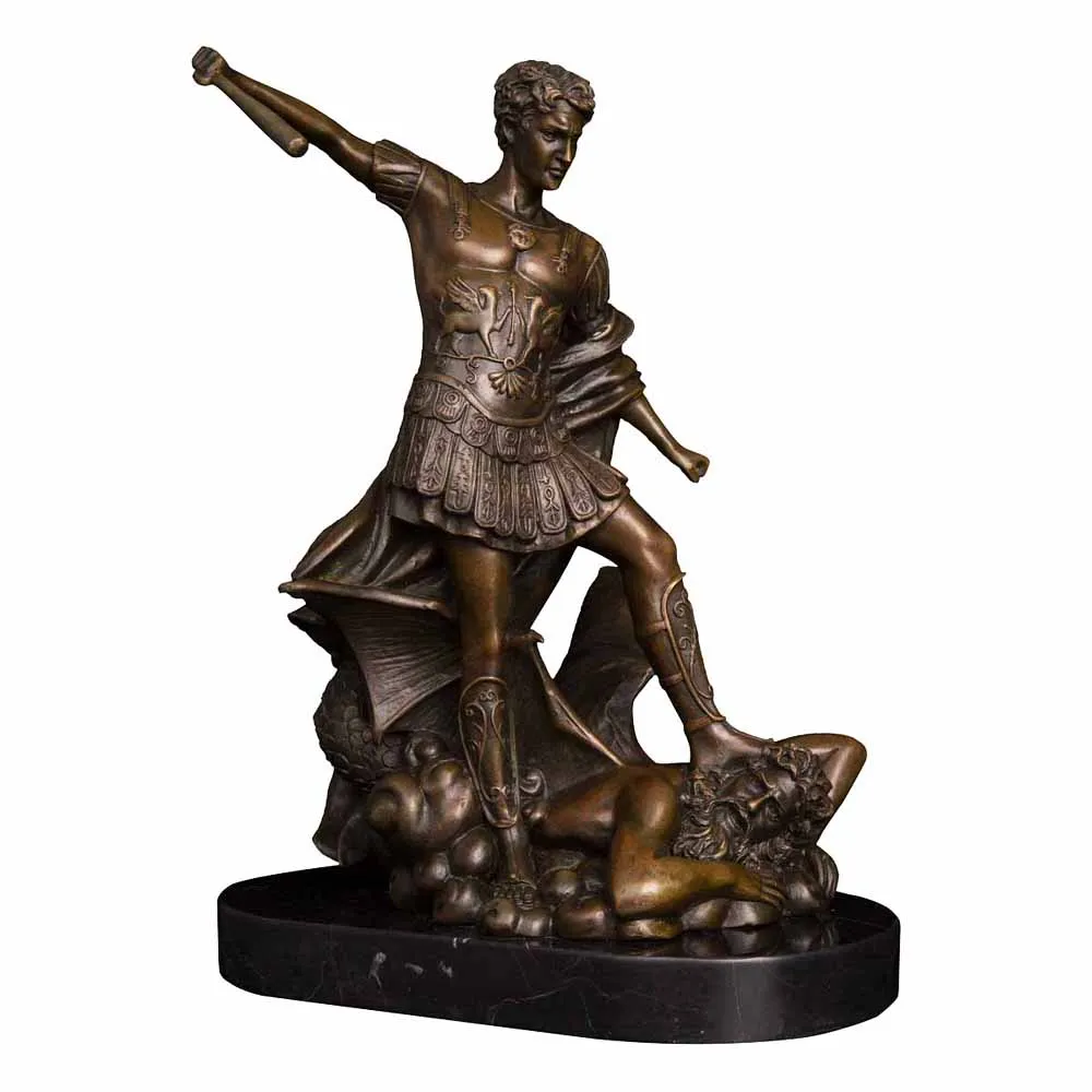 BRONZES Classical Statue with Stick Bronze man Sculpture Home Decoration | Statues & Sculptures
