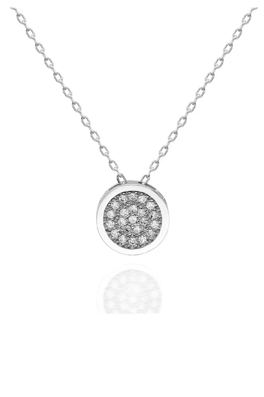 

Certified Swarovski Cubic Zirconia Circle 925 Silver Necklace