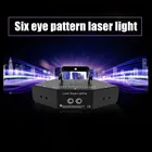 Шести глазный лазер для управления звуком DJ танцевальный бар кофе Рождество Семья вечерние дискотека эффект осветительная система
