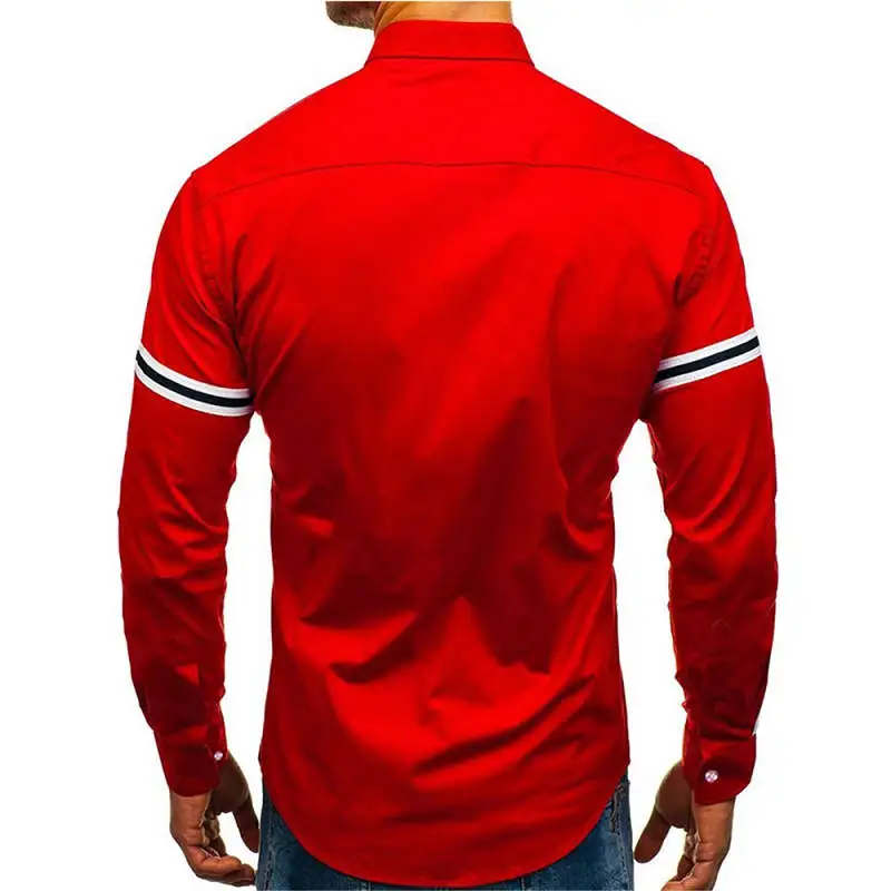 Новинка осени 2019 мужская рубашка с длинными рукавами простая строчка деловая