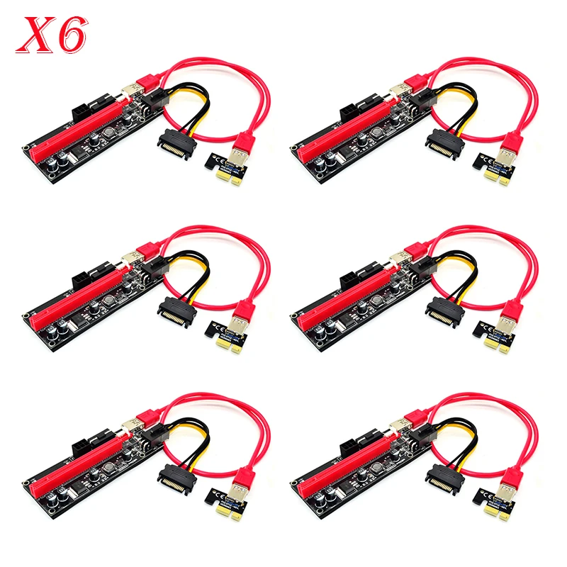 

Переходник PCI-E 6x60 см VER009S PCI-E Riser Card PCIe 1 в 16x USB 3,0, кабель для передачи данных, для майнинга, позолоченный переходник PCI-E GPU