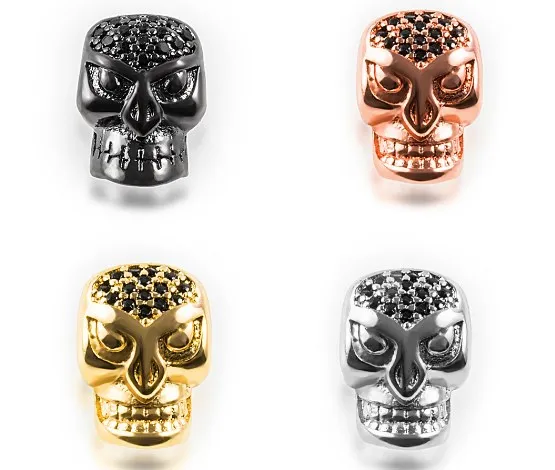 12*8 мм индийский Череп Кристалл микро паве cz цирконий кубический бусины Сделай