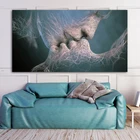 Синий Современная Абстрактная живопись Love Kiss Холст Картина плакатов и печатает фотографии для Гостиная Спальня настенные художественные Декорации для дома