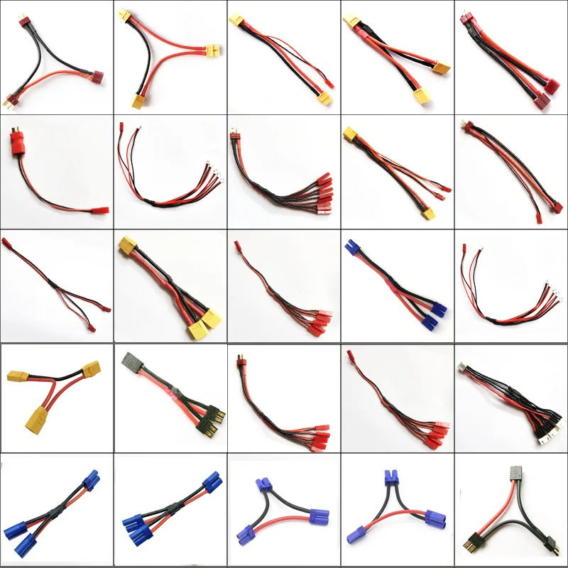 Вилка XT60 XT90 TPlug EC5 TRX JST, Параллельный разъем для аккумулятора, удлинитель кабеля, Y / O сплиттер, переходник с проводом AWG для RC FPV