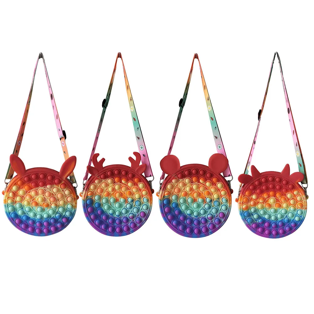 

Bags 2021 women's brand Fashion Rainbow Push Bubble Shoulder Bag Silicone Purse Autism Sensory Toy designer bag Women's bag