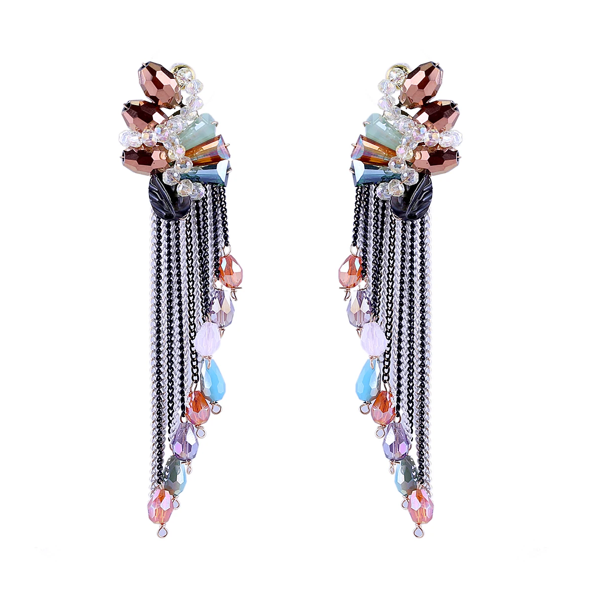 Модные серьги с кристаллами для женщин и девочек позолоченные массивные крючком