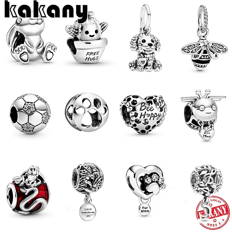 Новые серебряные ювелирные изделия 925 1: 1 Пудель щенок Мулан гришу сверкающая