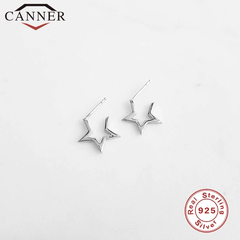 

Personalized Geometric Gold Silver color Pentagram Star Stud Earrings for Women 925 Sterling Silver Earrings Jewelry