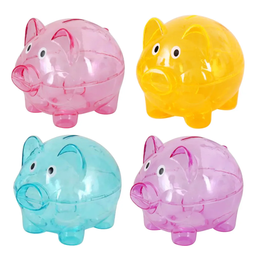 Hucha transparente de colores para beb&eacute;, Kawaii alcanc&iacute;a de dibujos animados, caja de juguetes para regalo para ni&ntilde;os y adultos-0