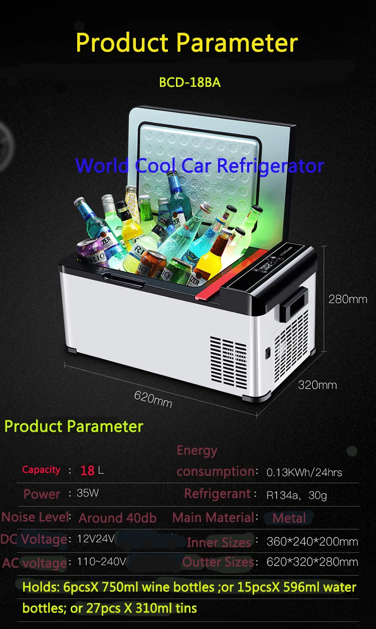 18L AC/DC12V/24 V морозильник Авто RV лодка Кемпинг подвижный наружный компрессор холодильник camper домашний морозильник холодильник cool-20C