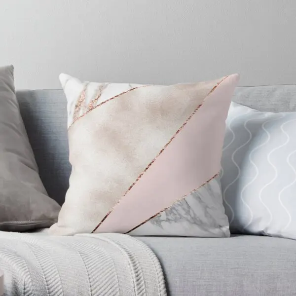 

Spliced mixed rose gold marble Soft ative Throw Pillow Cover Print Pillow Case Waist Cushion Pillows NOT Included