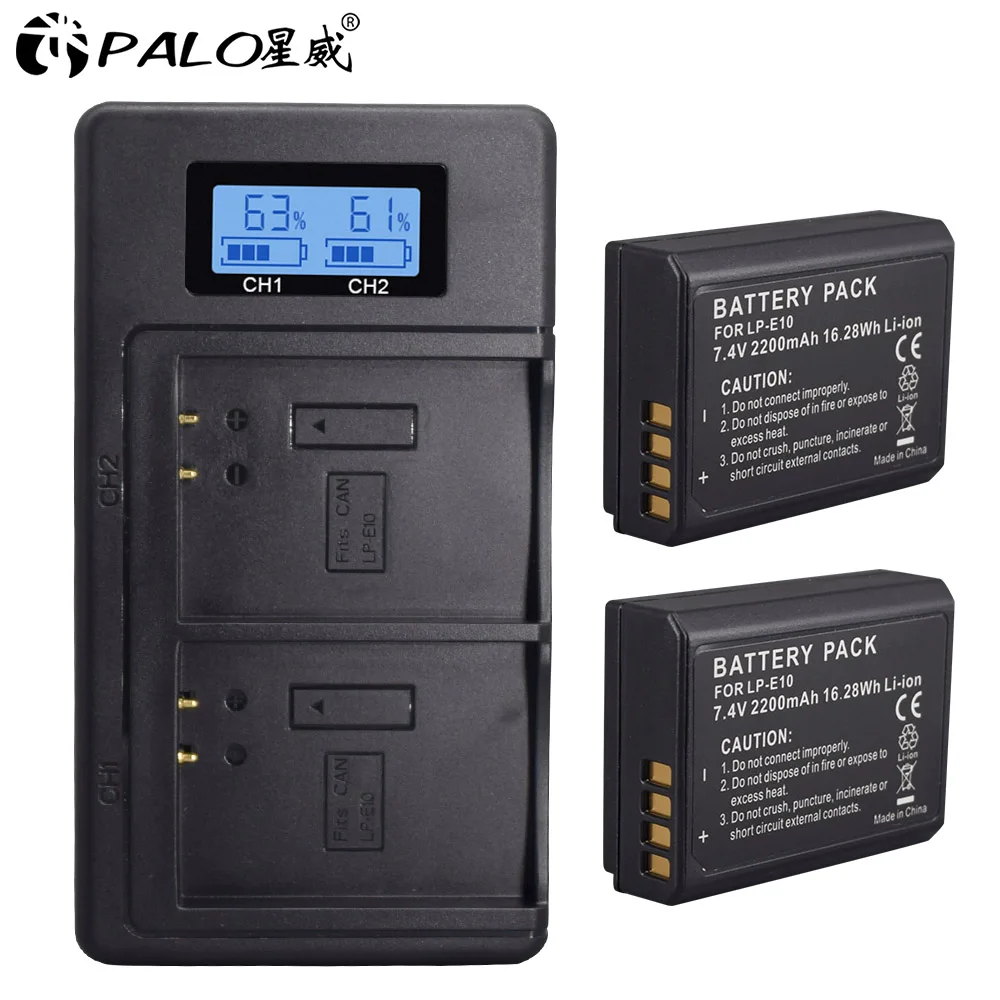 Аккумулятор для камеры LP-E10 LPE10 LP E10 аккумулятор зарядное устройство с ЖК-дисплеем