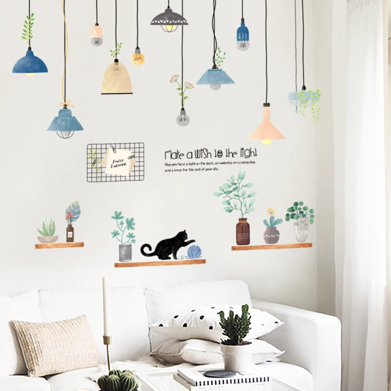 119*105 см настенные Стикеры для люстры гостиной спальни кухни горшечные растения