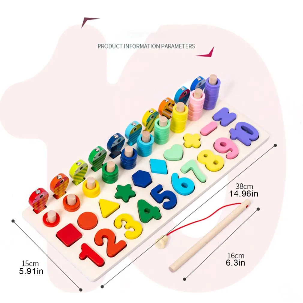 

Kids Toys Montessori Educational Wooden Toys Geometric Shape Cognition Puzzle Toys Math Toys Early Educational Toys for Children