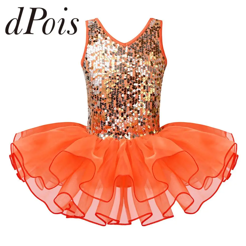 

Ballet Dress Tutu Girls Dance Wear Shiny Sequins Figure Ice Skating Dress for Kids Ballet Gymnastic Leotard Dance Costume