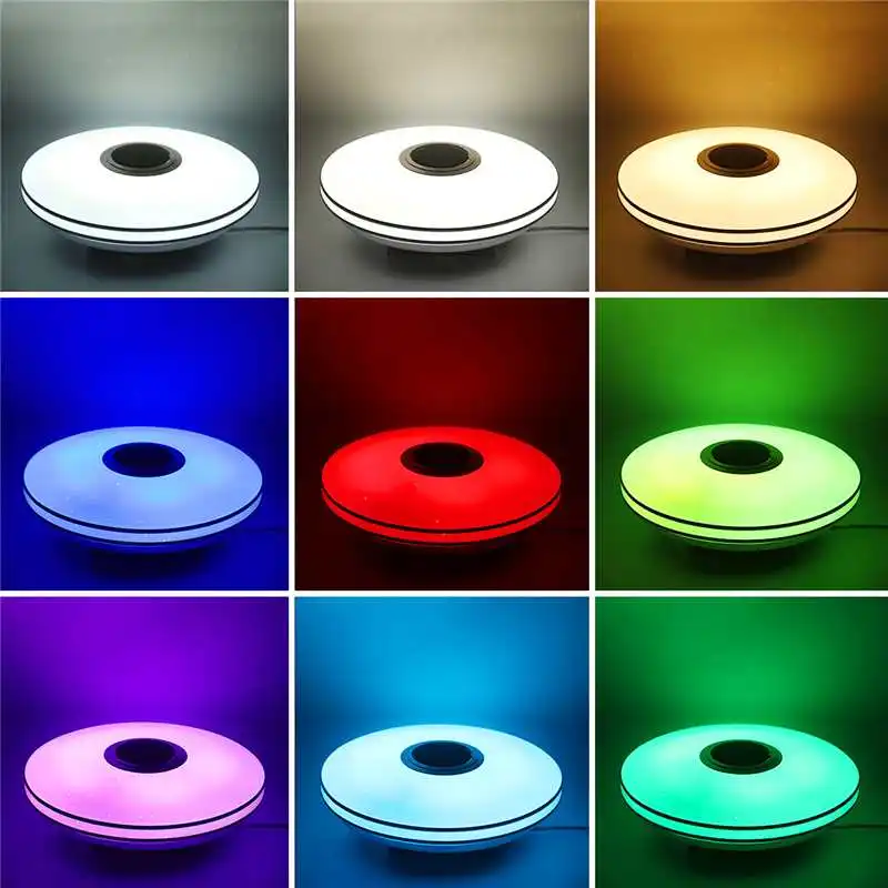 

68W Ultra Thin Led Ceiling Light Dimmable Panel Lamp with bluetooth Speaker Remote Control Bedroom RGBW Music Ceiling Lights