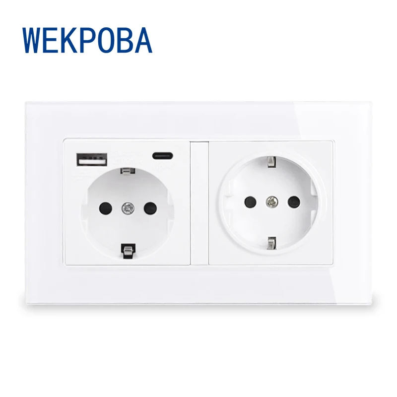 WEKPOBA европейская русская испанская стандартная настенная розетка с заземлением