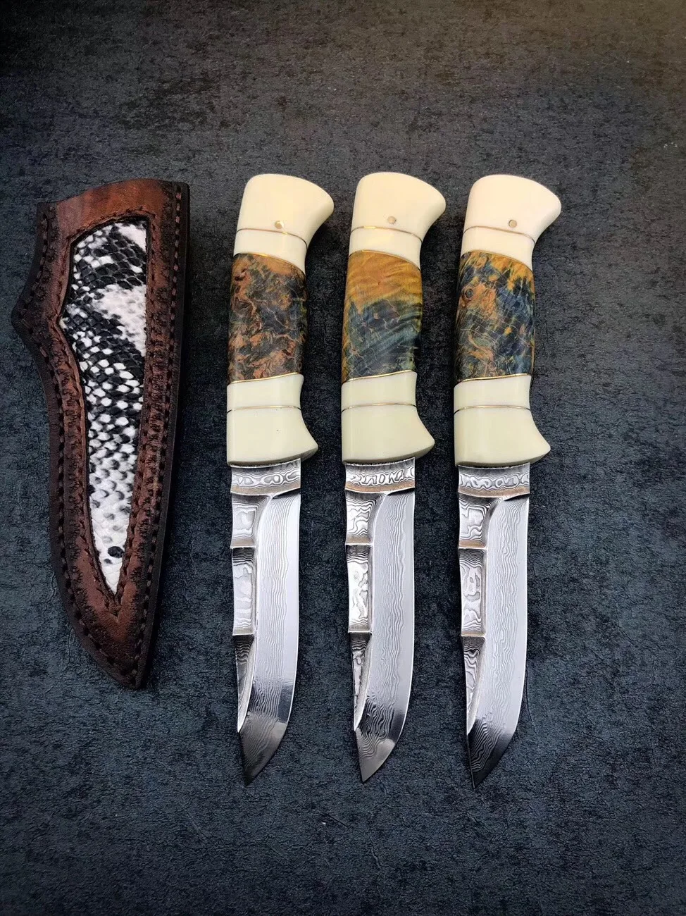 Ручной Кованый 60 HRC VG10 Дамасская сталь прямой фиксированный нож охотничьи ножи