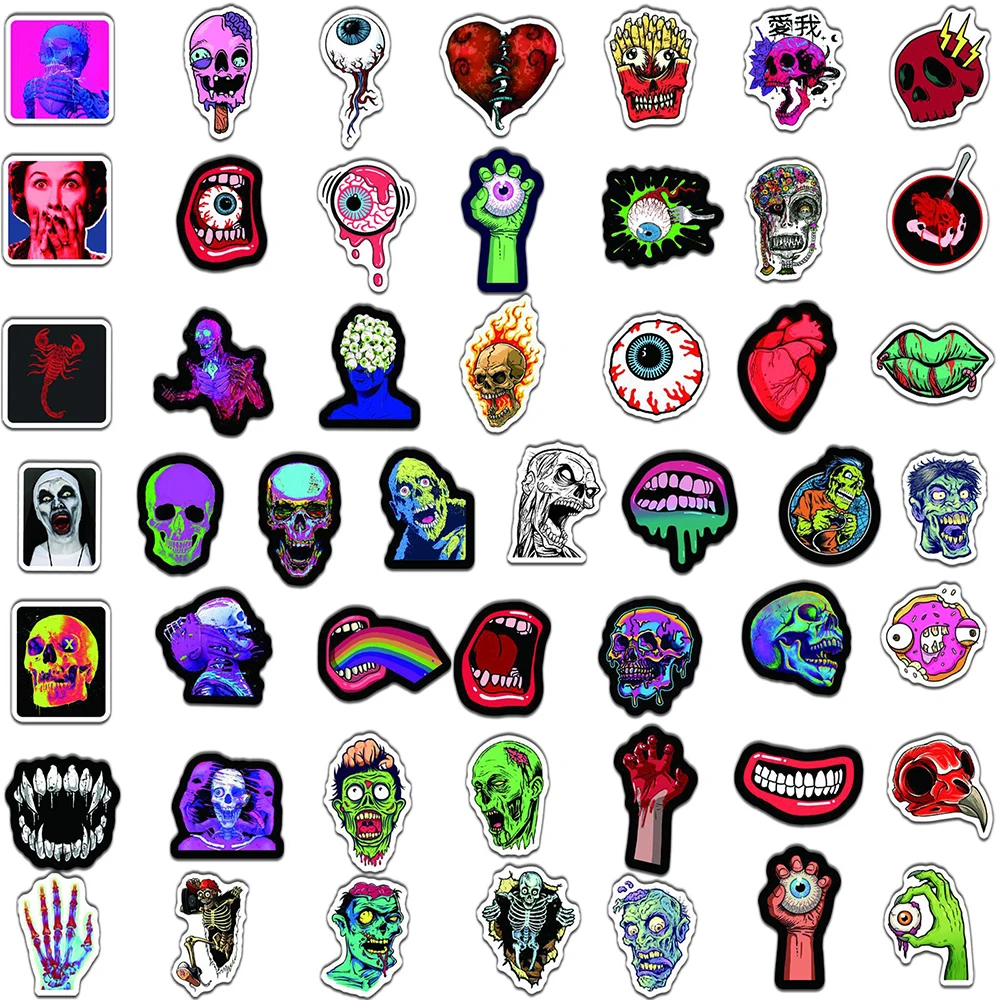 103050pcspack horror skull stickers skateboard fridge guitar phone laptop suitcase bike car graffiti sticker decal kid toy free global shipping