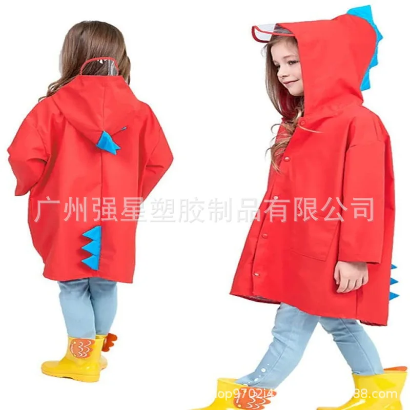 

New dinosaur raincoat children's outdoor rainproof tool cartoon cute outdoor poncho PVC children's raincoat