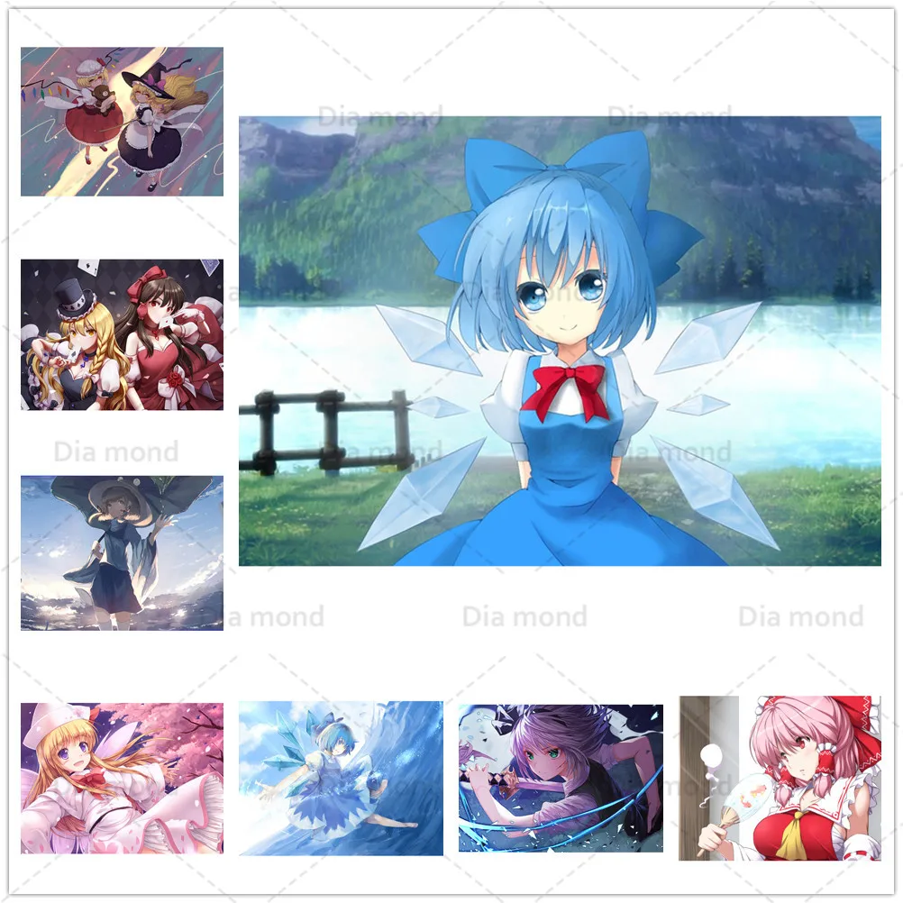 

Diy Diamond Painting Wall Art Touhou Cross Stitch Kits Picture Embroidery Mosaic Animation Character Full Drill Home Decor Gifts