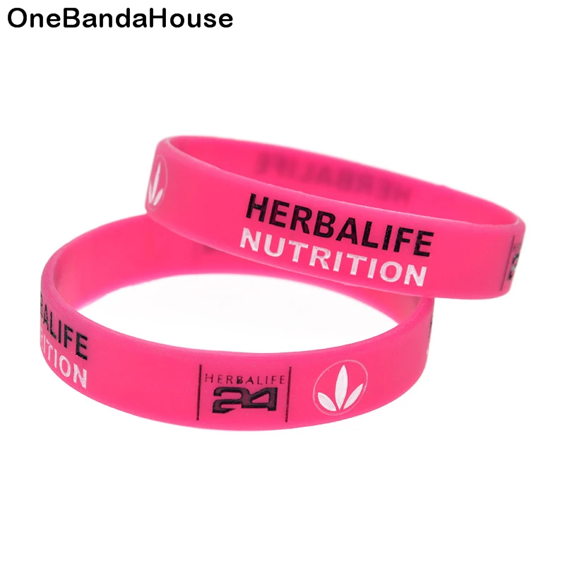 OBH 50PCS 24 Hour Nutrition Silicone Wristband 1/2 Inch Wide Youth Size 2 Colors