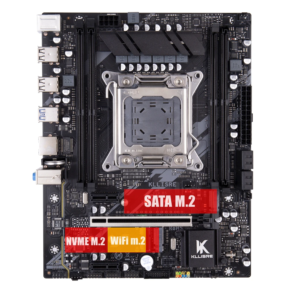 Комплект материнской платы Kllisre X99 процессор Xeon E5 2630L V3 LGA 2011-3 2 шт. X 8 ГБ = 16 Гб 2666 МГц