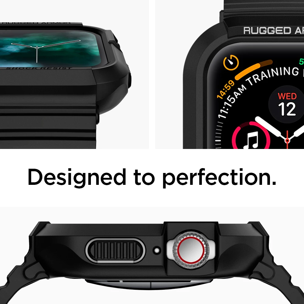 Защитный чехол Spigen для Apple Watch 7/6/SE/5/4 мягкий ТПУ матовый черный |